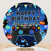 Runden Gamepad Blau Glücklich Geburtstag Hintergrund Für Junge